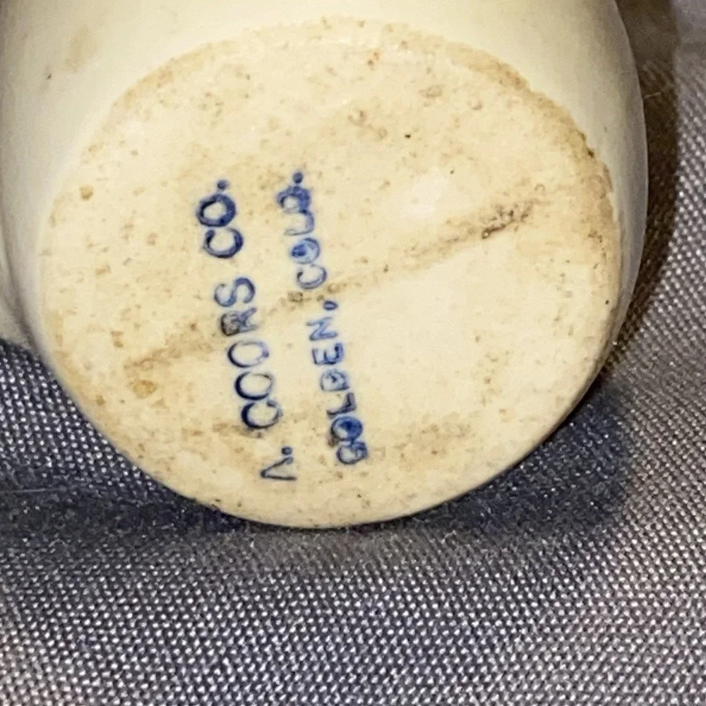 Vintage Coors Toothpick Holder!  Miniature‎ Ceramic Mug! Unique Rare Item! 1.5